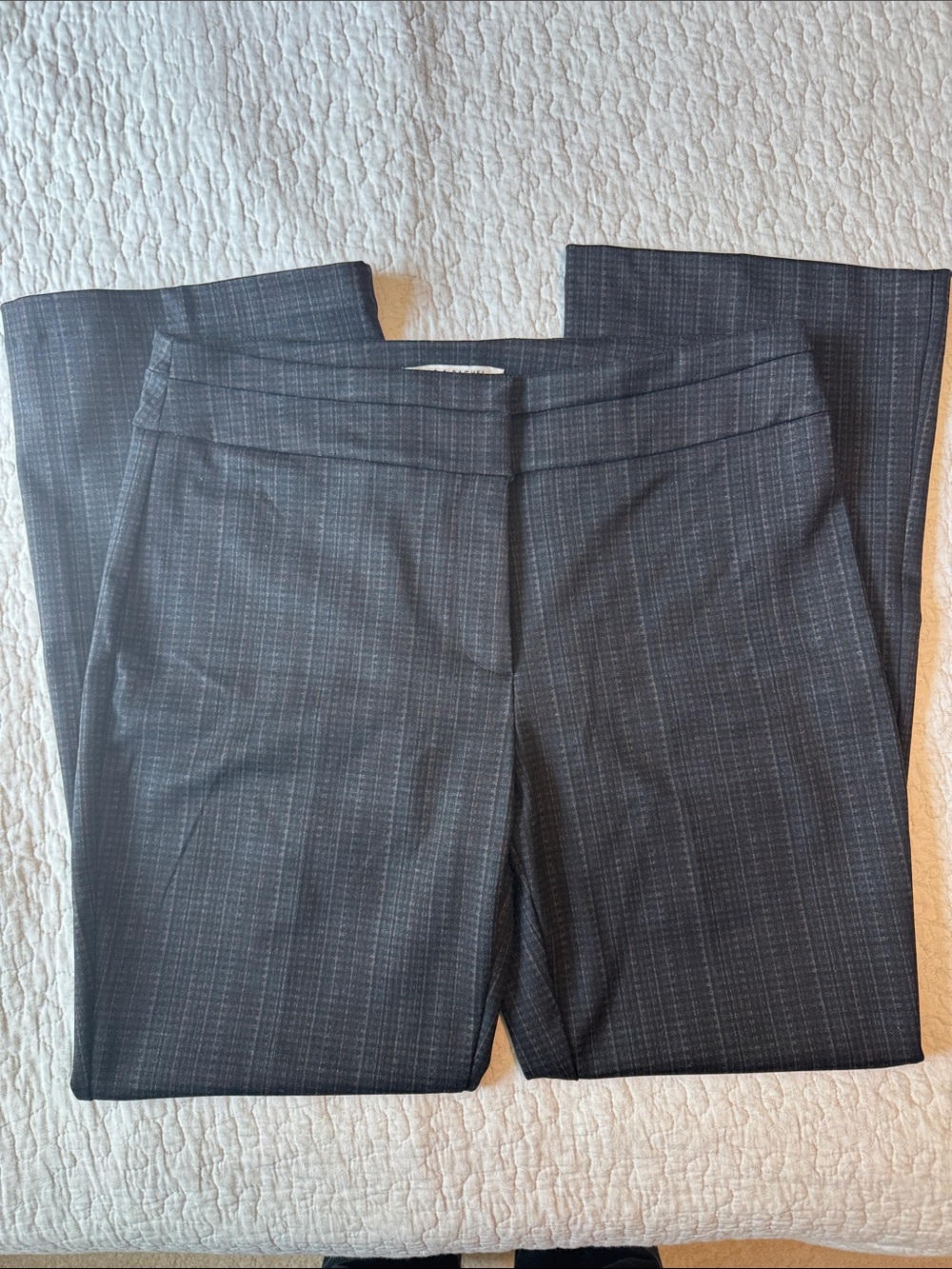 Zac & Rachel Charcoal Pinstripe Straight-Leg Trousers